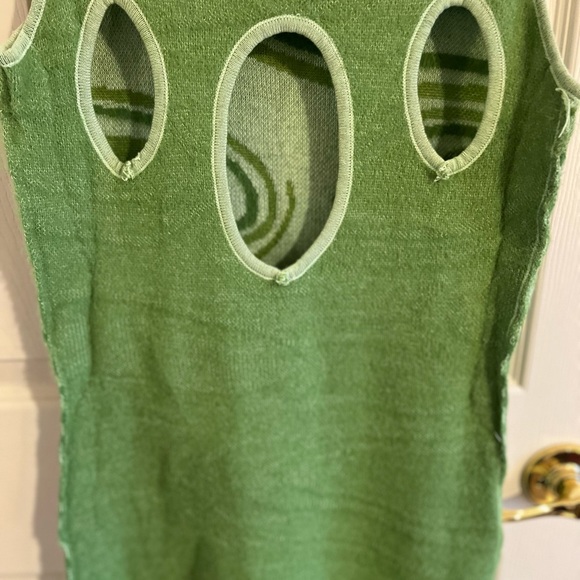 WPYYI Print Dress, Women's Green Summer Hollow Sleeveless Beach Midi Dress - Picture 7 of 8